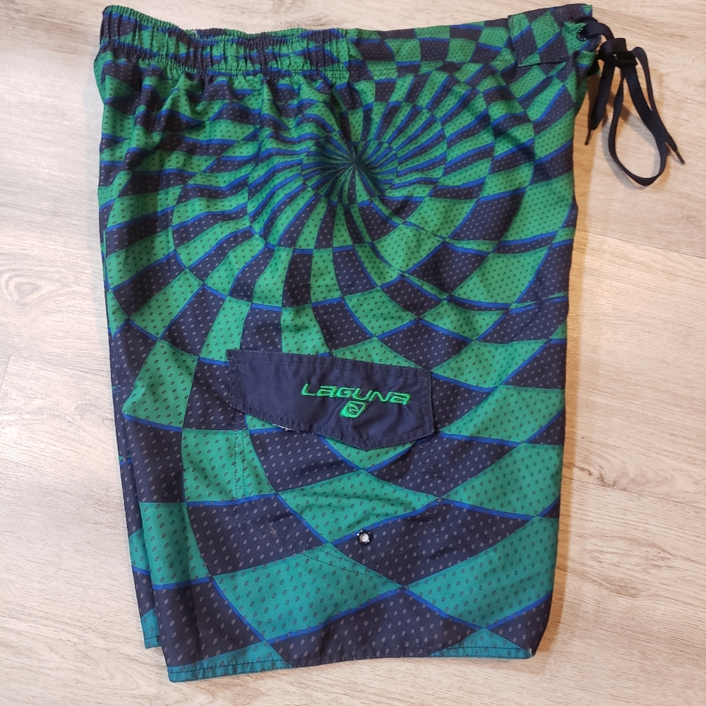 Laguna mens swim trunks..Green and blue - Picture 3 of 6